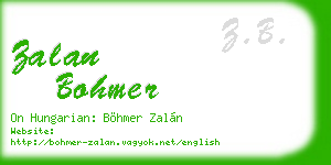 zalan bohmer business card